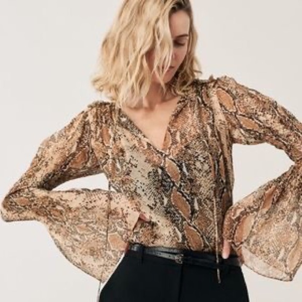 Diane Von Furstenberg Snake Print Blouse
